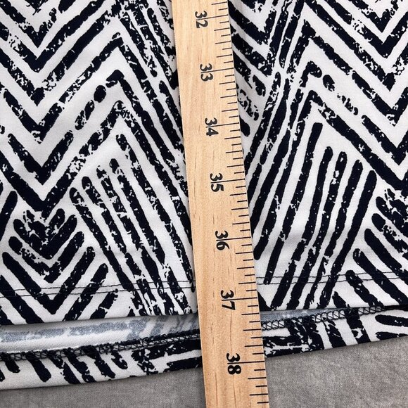 Lauren Ralph Lauren Dress Women 10 Black White Chevron Sheath Colorblock Stretch - Picture 8 of 11